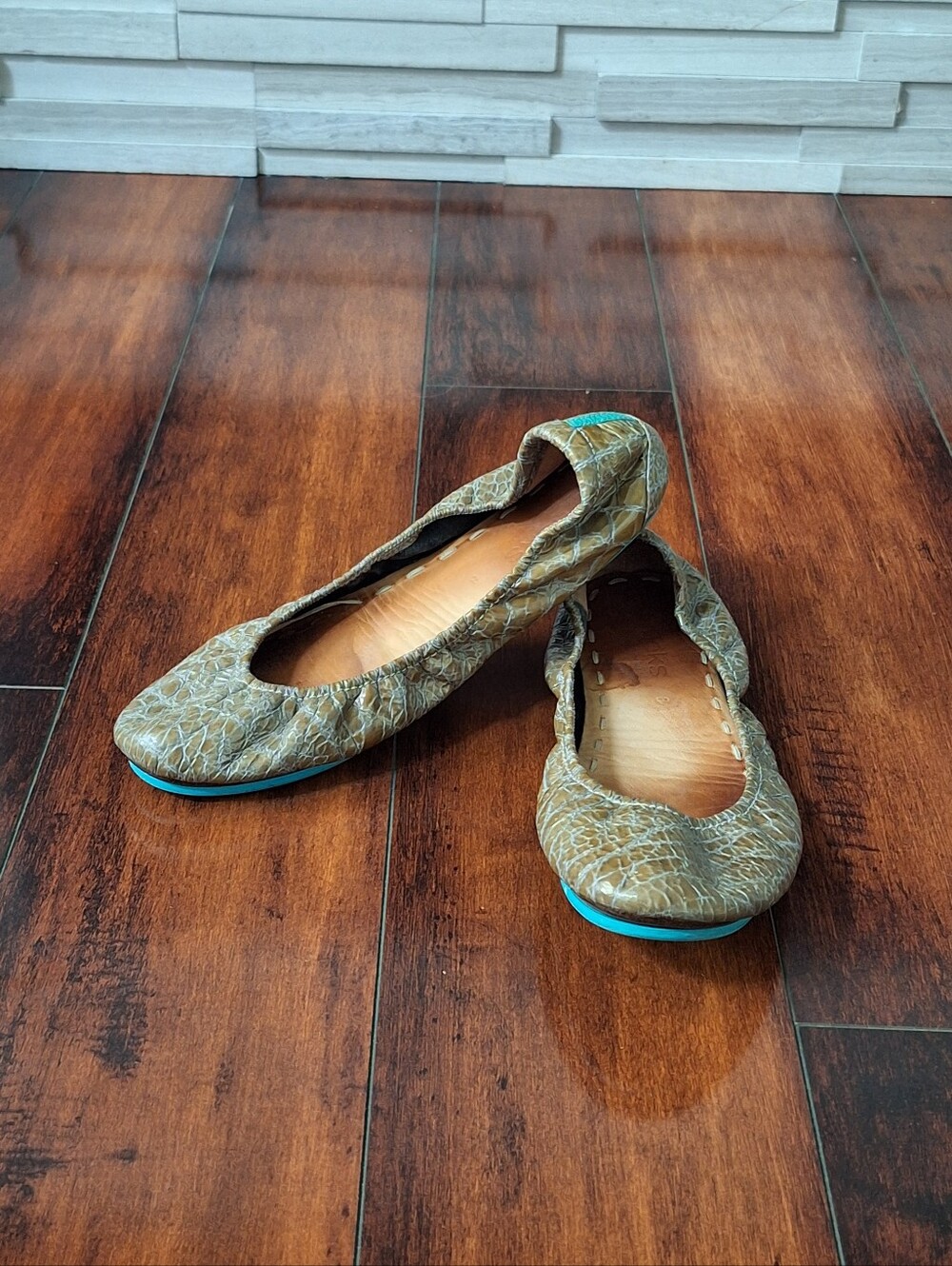 Tieks by Gavrieli Reptile Snake Print Leather Ballet Flats Women’s Size 8